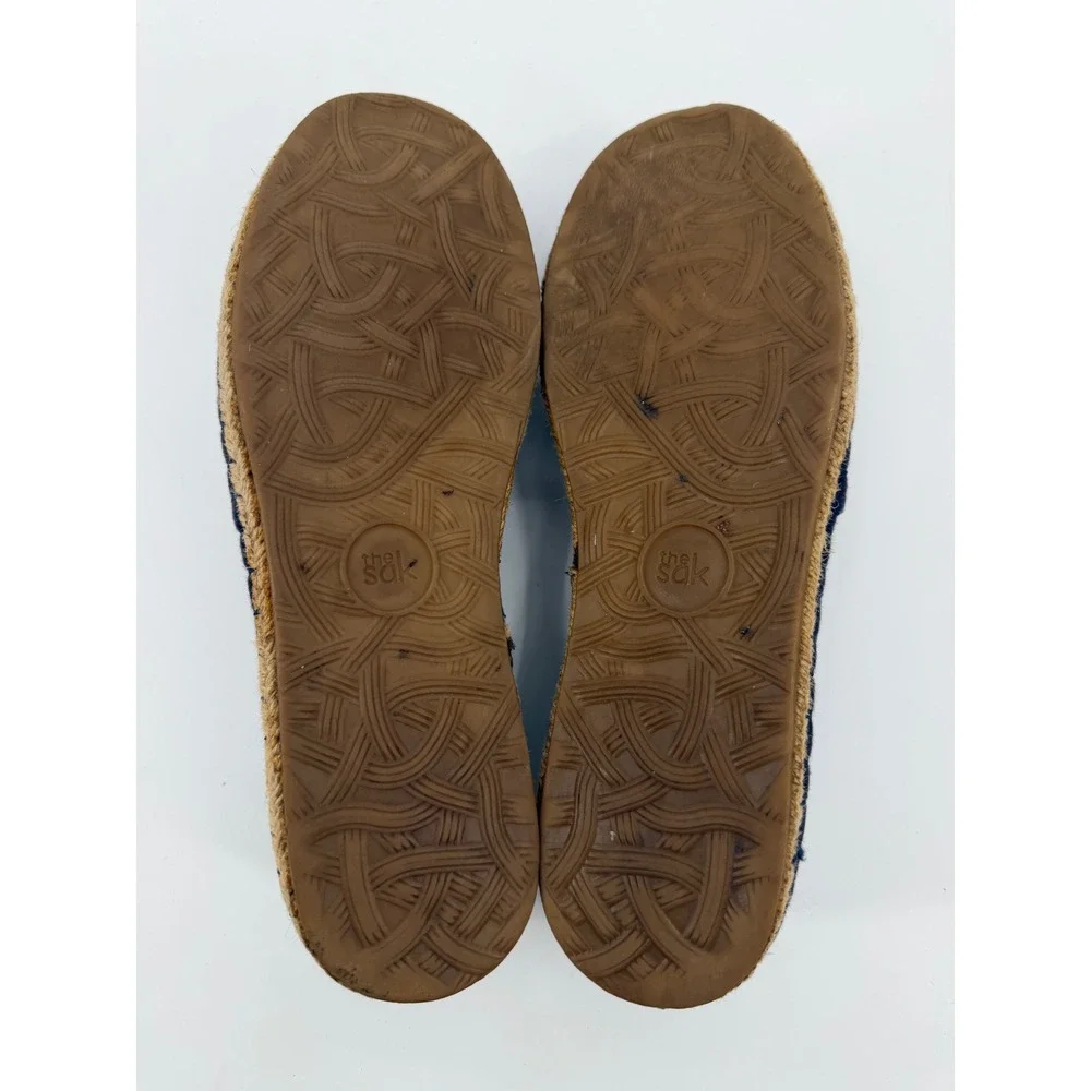 The Sak Blue Embroidered Espadrille Flats Geometric Cut Out Slip On Shoes 8 - Picture 7 of 8